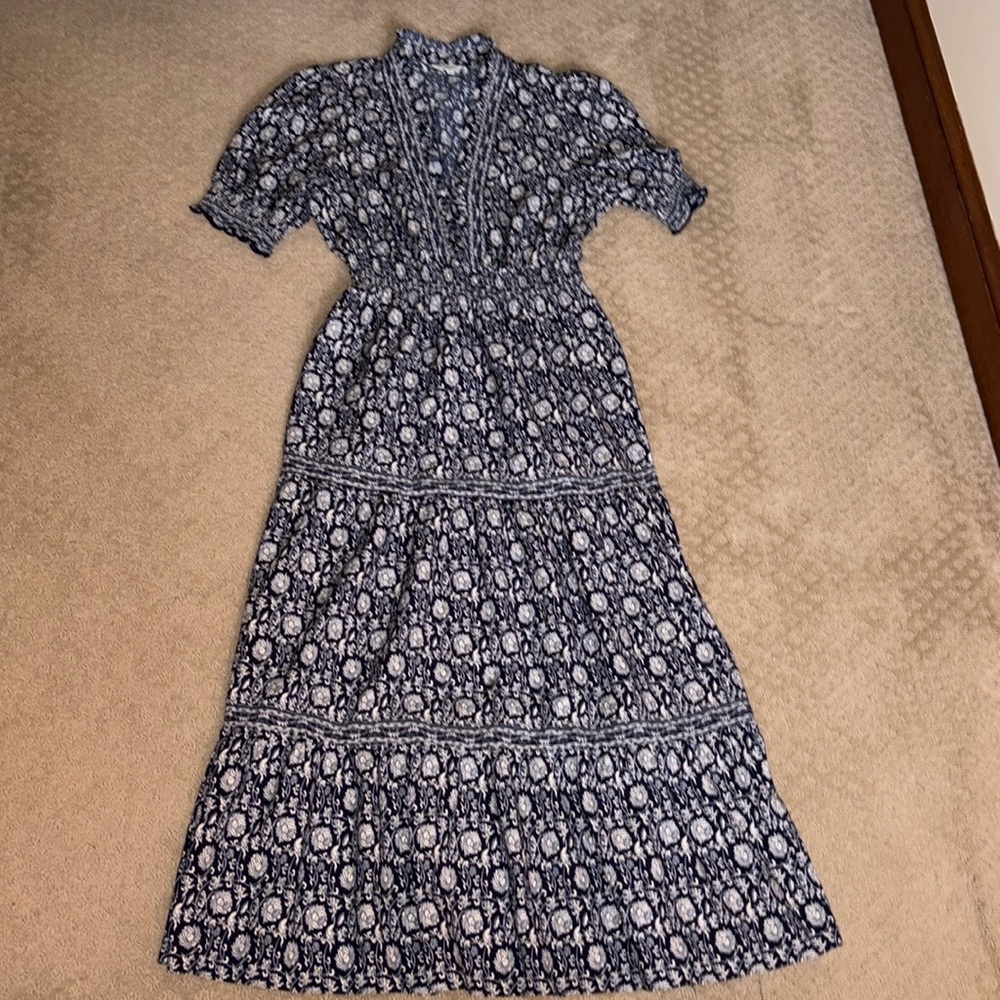 Max Studio Blue and White Maxi Dress